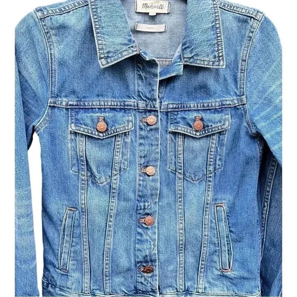Madewell Women’s The Jean Trucker Jacket in Size S Medium Wash Preowned - Picture 5 of 9